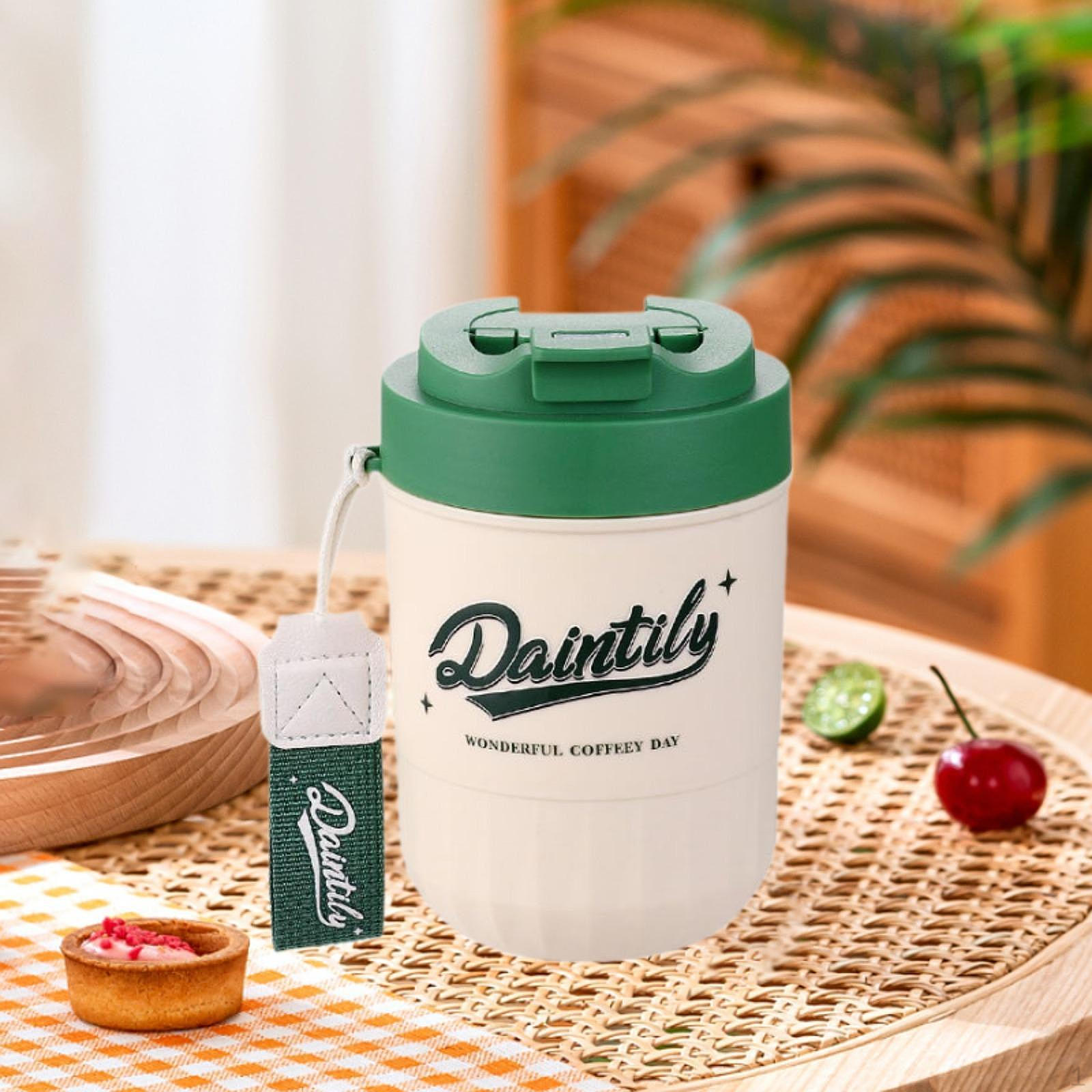 

Изолированная кофейная чашка, дорожный вакуумный стакан, для офиса, напитков, для дома white and green