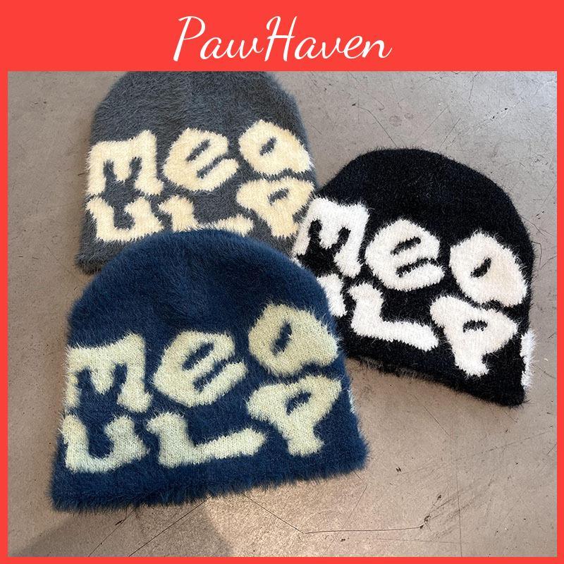 Urban Style Lettered Wool Beanie With Thermal Insulation For Men And Women Cold Weather Gear