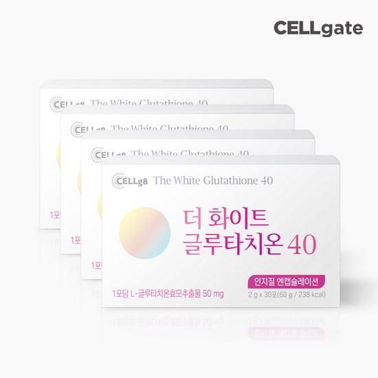 

Cellgate The White Glutathione 40 30 пакетів, 60 г, 4 шт., корейська здорова їжа