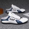 Manufacturer Men's Shoes 2025 Spring New Men's Casual Shoes Leather Waterproof Sports Shoes Doudou Shoes Half Slippers