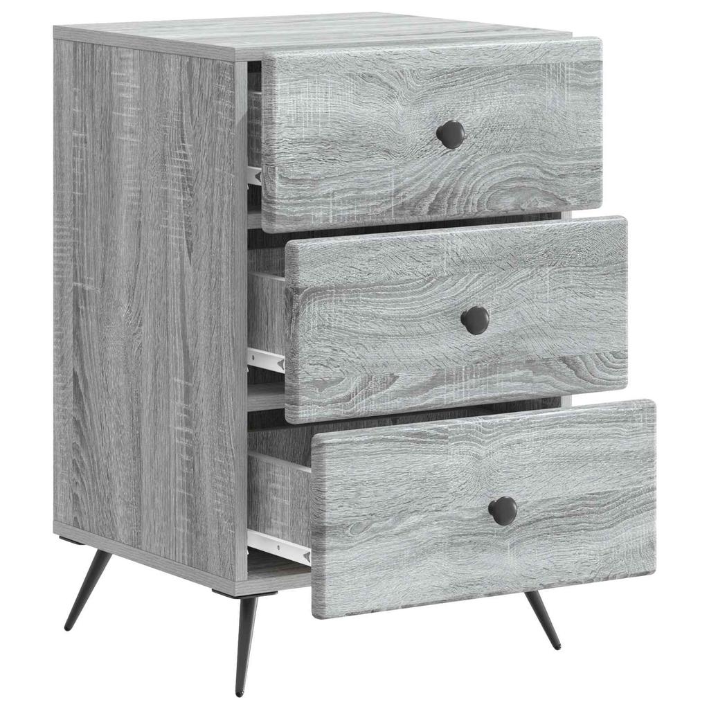 Nightstand Gray Sonoma 43 x 41 x 66.5 cm Particleboard