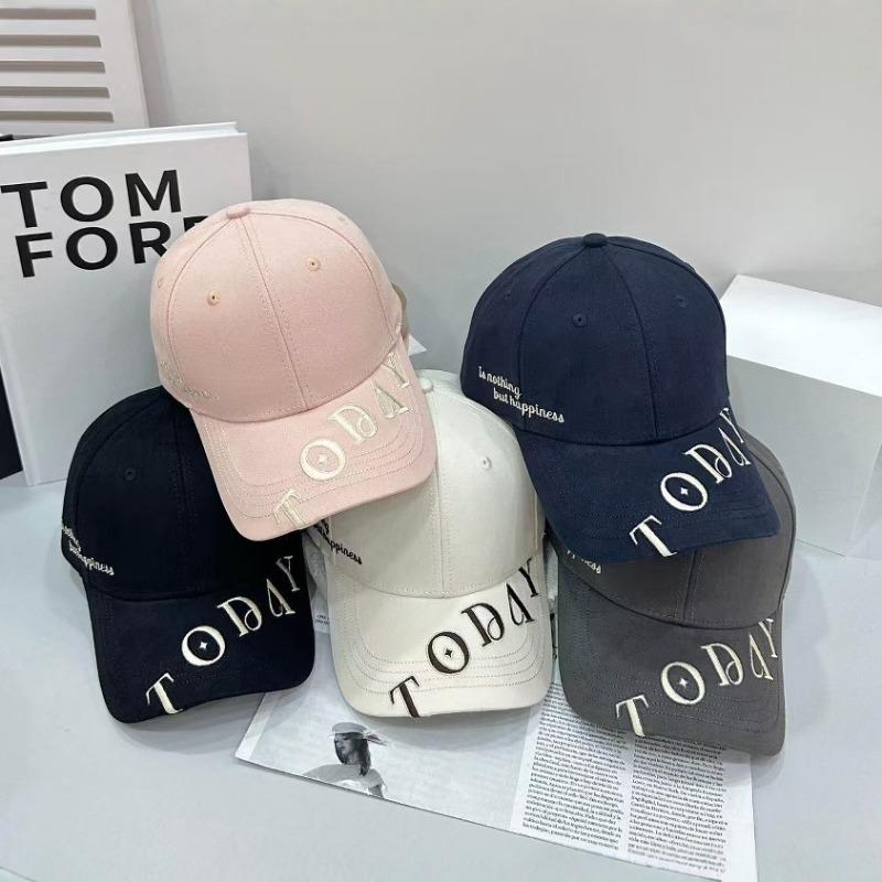Stunning summer sunshade essential hat women's three-dimensional English letter embroidered baseball cap wind round face cap