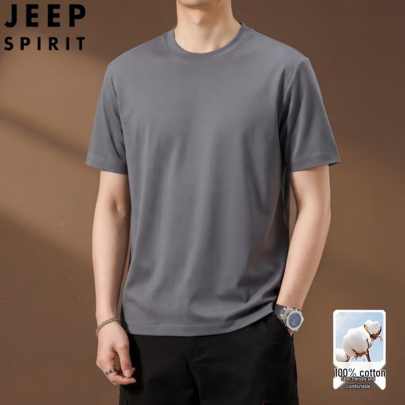 

JEEP SPIRIT Men s Mercerized Cotton Short Sleeve T-Shirt 4XL