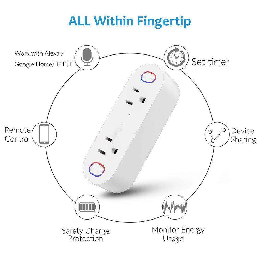 Wi-Fi Mini Outlets Smart Sockets 16A Timing Switch with Energy Monitoring American Standard