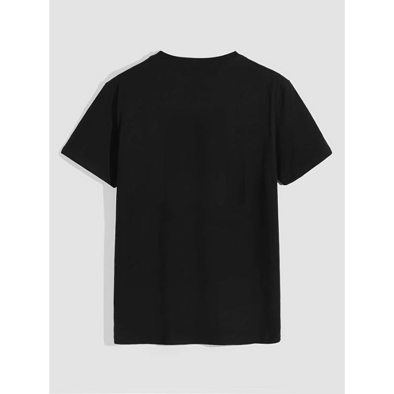 European Size July 4th Independence Day Print Short Sleeve Tees For Men, Casual Crew Neck T-Shirt, Comfortable Breathable T-shirt