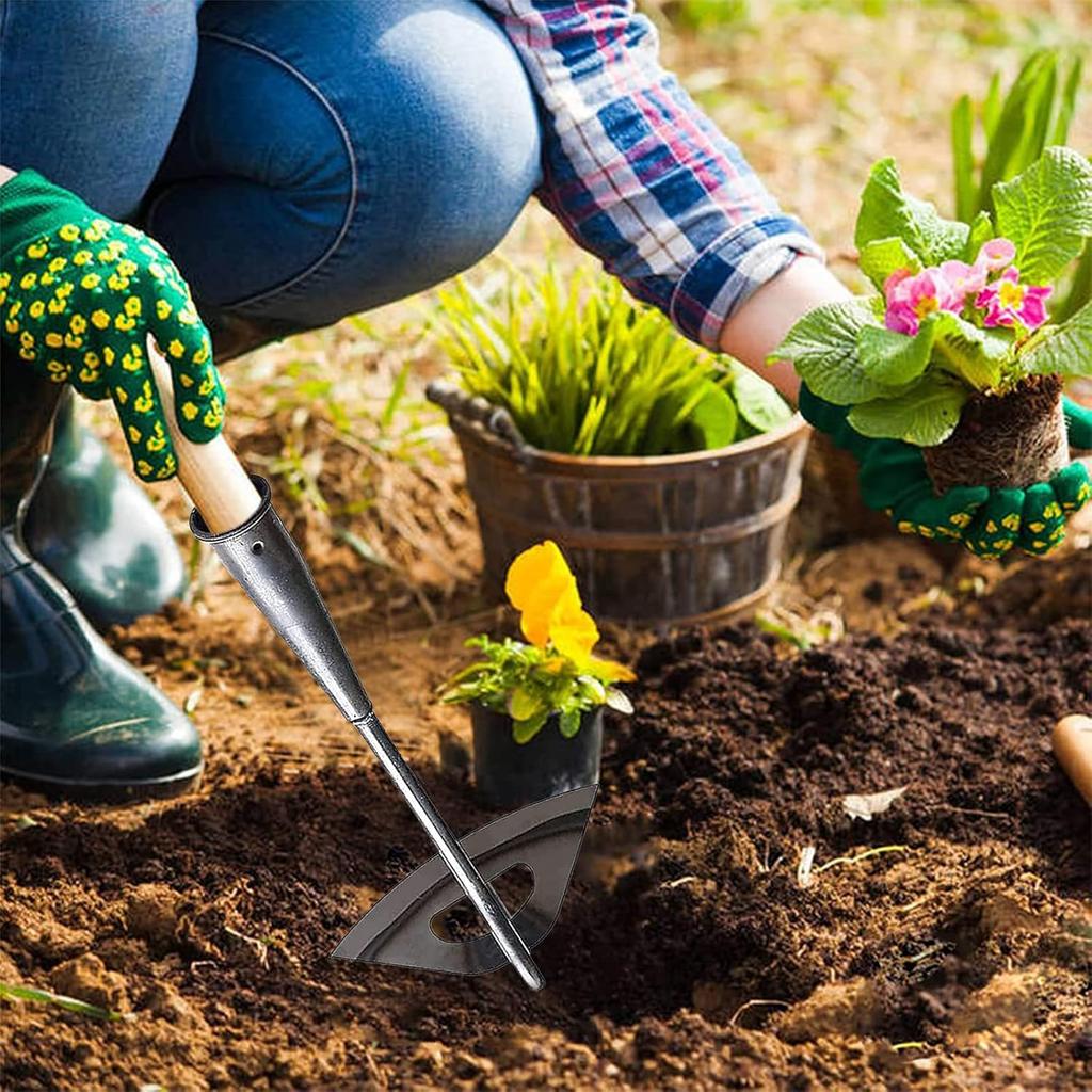 Ganzstahl Gehärtete Hohlgartenhacke, Langlebiges Langstiel Unkrautjätewerkzeug, Landwirtschaftliche Pflanzung, Auflockern des Bodens, Scharfes Unkrautzieherwerkzeug für die Gartenarbeit