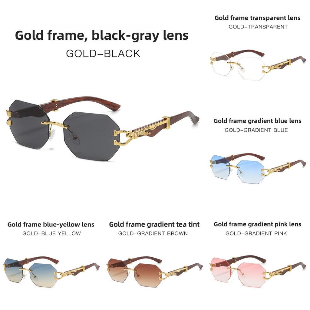 Leopard Pattern Vintage Wooden Frame Sunglasses With Uv400 Protection For Fashion And Driving
