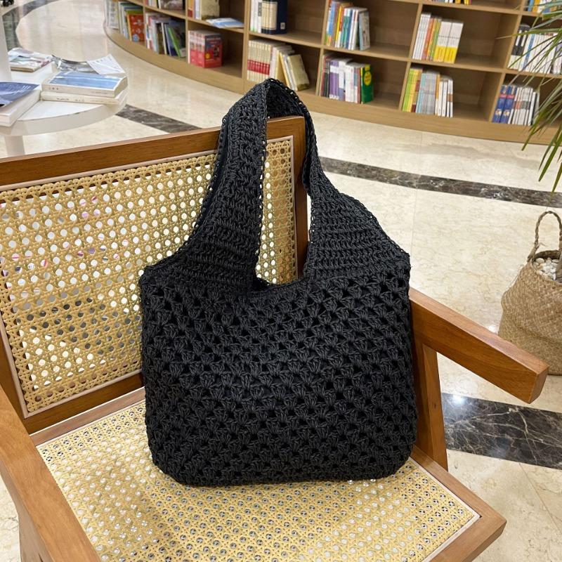 New seaside leisure vacation shoulder bag casual simple trend underarm straw reticulated woven beach bag