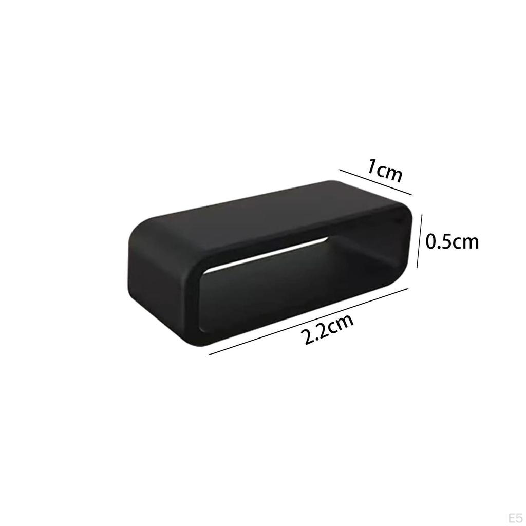 4 Stück Uhrenarmband Schlaufen Zubehör Leder Gummi Schwarz, Silikonbänder