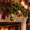 Cute Animal Collection 24 Days Christmas Advent Calendar with 2D Acrylic Dog/Cat/Cow/Duck/Flamingo Tree Hanging Decor Ornaments, Decorations