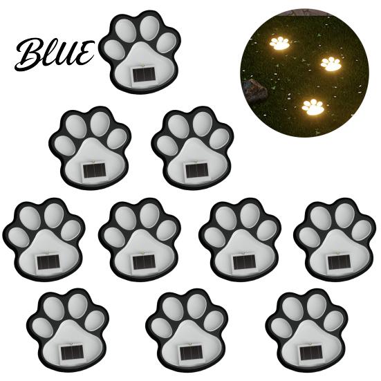 Patio Solar Lighting Stake Waterproof Print Light Lawn Dog Paw LED Garden Long-lasting Lamps Outdoor Decorative Footpath Light for
