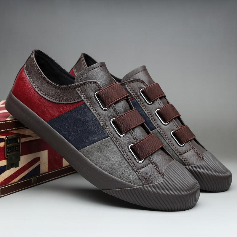 Fashion Mens Leather Sneakers High Quality Casual Shoes Fashion Breathable Fashion Flats Leather Business Shoes Drop Shipping SS9840