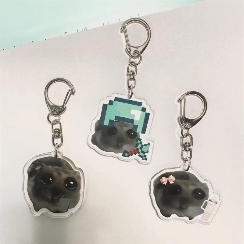 4 Pack Hamster Acrylic Keychain Fashion Bag Charm Stylish Bag Pendant Cartoon Key Rings Suitable for Bag and Keys
