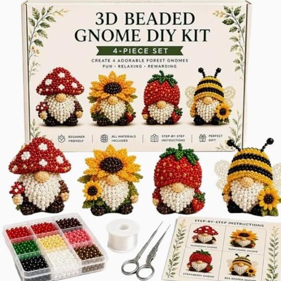Kleines 3D-Tier-Bastelset mit Perlen und Kunststoffmaterialien für DIY-Tierdekoration und Kinderkreativität