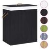 VidaXL Panier à linge avec une seule section bambou noir 83 L 320758