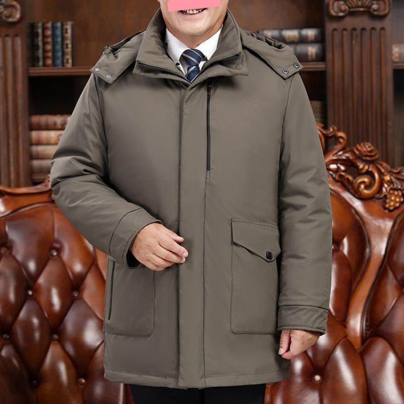 

Grandpa s Coat Dad s Suit Heavy Thickened New Style Down Jacket for Middle-aged and Elderly Men s Mid-length Style for Winter Wear-resistant 5XL