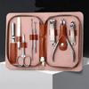 Nail Clipper Kit Manicure Set, Professional Nail Clipper Kit Manicure Kit, 8 Pcs Stainless Steel Nail Care Kit Pedicure Grooming Kit, with Leather