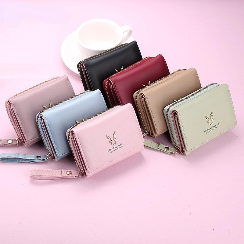 

Складные кошельки из искусственной кожи, женский органайзер для монет, кошелек, держатель для кредитных карт, твердый кошелек с засовом, ручка, клатч