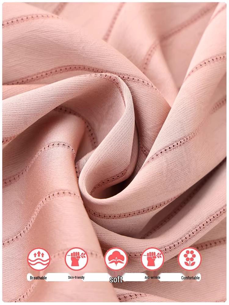 Women's Pink Long-Sleeve French Waist-Cinched Slim-Fit Top for Early Spring Layering