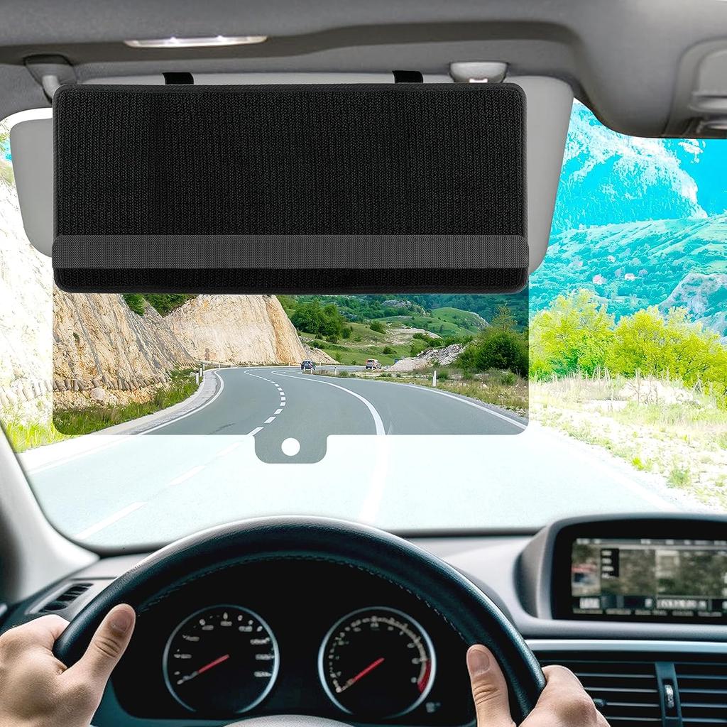 Sun Visor Extender For Car, Upgraded Polarized Car Sun Visor Extender With PC Lens, Velcro Design Convenient Adjustment Position, Filtering Glare, UV