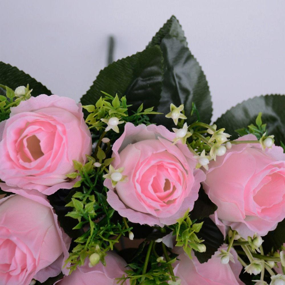 Mini Real Happy Flower 18 Head Natural Simulated Rose Valentine's Day Flowers  Home Decorative