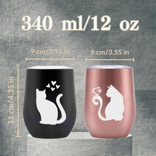 Cat Gift Mug, Cat Lover's Gift, Cat-Patterned Gift, Popular Gift for Birthdays, Valentine's Day, Couples' Gift, Stainless Steel Tumbler with Lid, Insu
