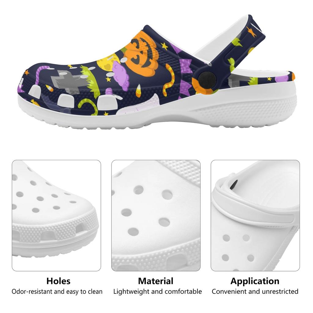 Allover Print EVA Clogs Unisex Easy Clean Lightweight Slip On Casual Footwear Lightweight Summer Sandals Soft Daily Wear