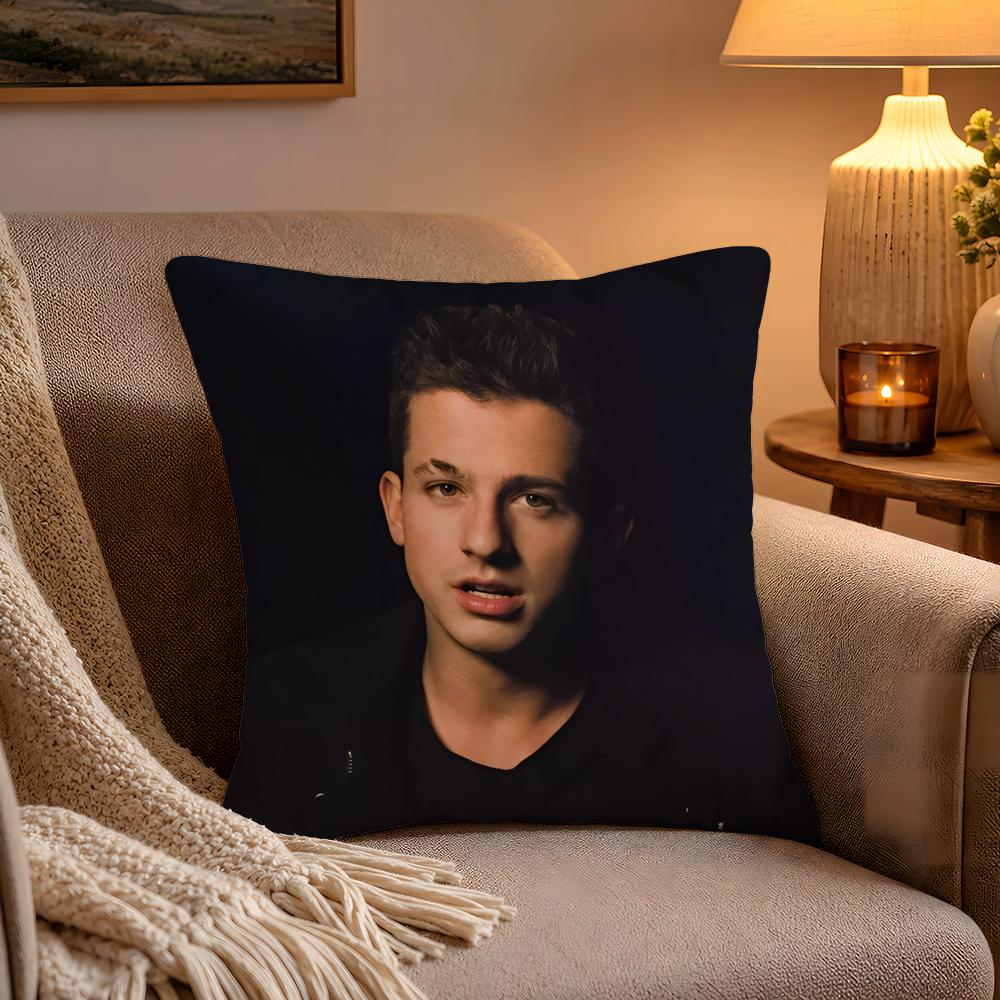 Hot Singer CCharlie PuthS Pillow Case Soft Plush Cushion Cover Double Print and Invisible Zipper for Sofa Home Car Use