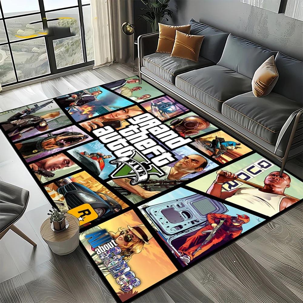 G Grand T Theft S Auto G GTA 6 Game Gamer Carpet Rug Art for Room Decor Home Bedroom Sofa Gift Kids Area Rug Non Slip Floor Mat