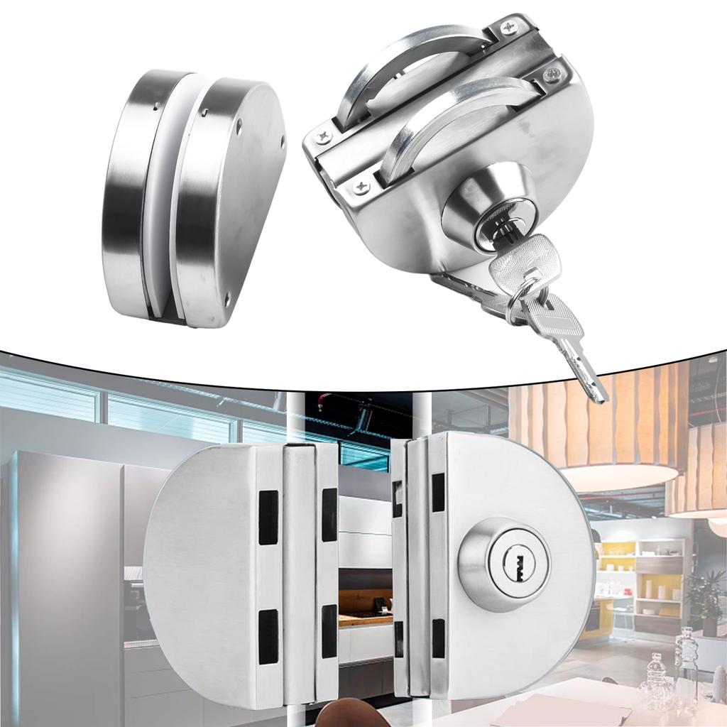 Lock Glass Door Lock For 8-12mm Frameless Double Swing Or Sliding Toughened Glass Door Glass Door Lock Silver Lock Set