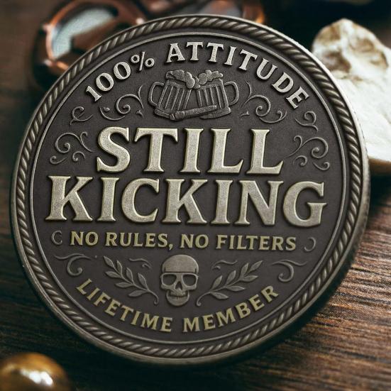 Old F*ckers Club Coin Funny Still Kicking Lifetime Member Coin No Rules No Filters Challenge Coin Adults Collectible Retirement Birthday Gag Gift for