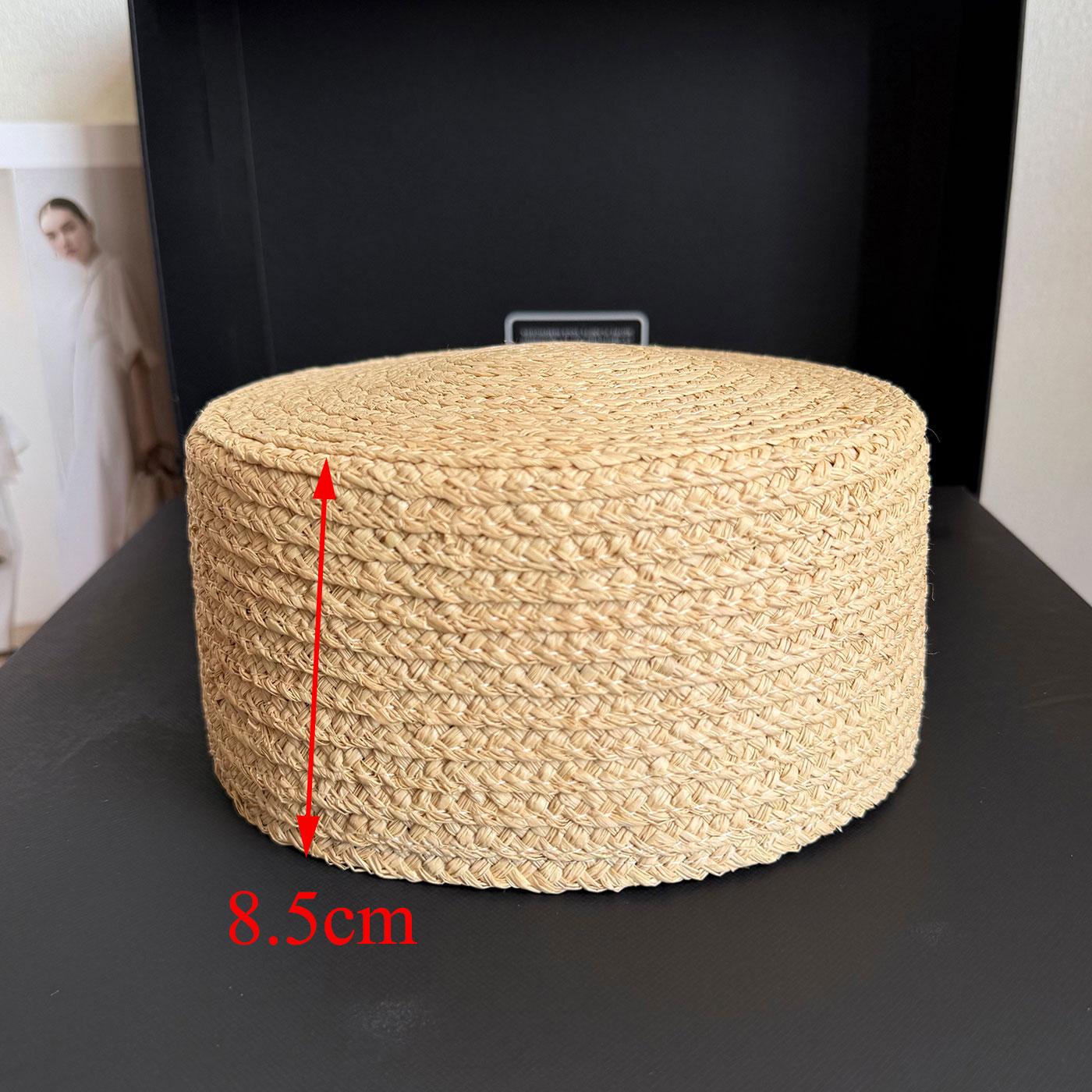 Short Brim 100% Raffia Flat Top