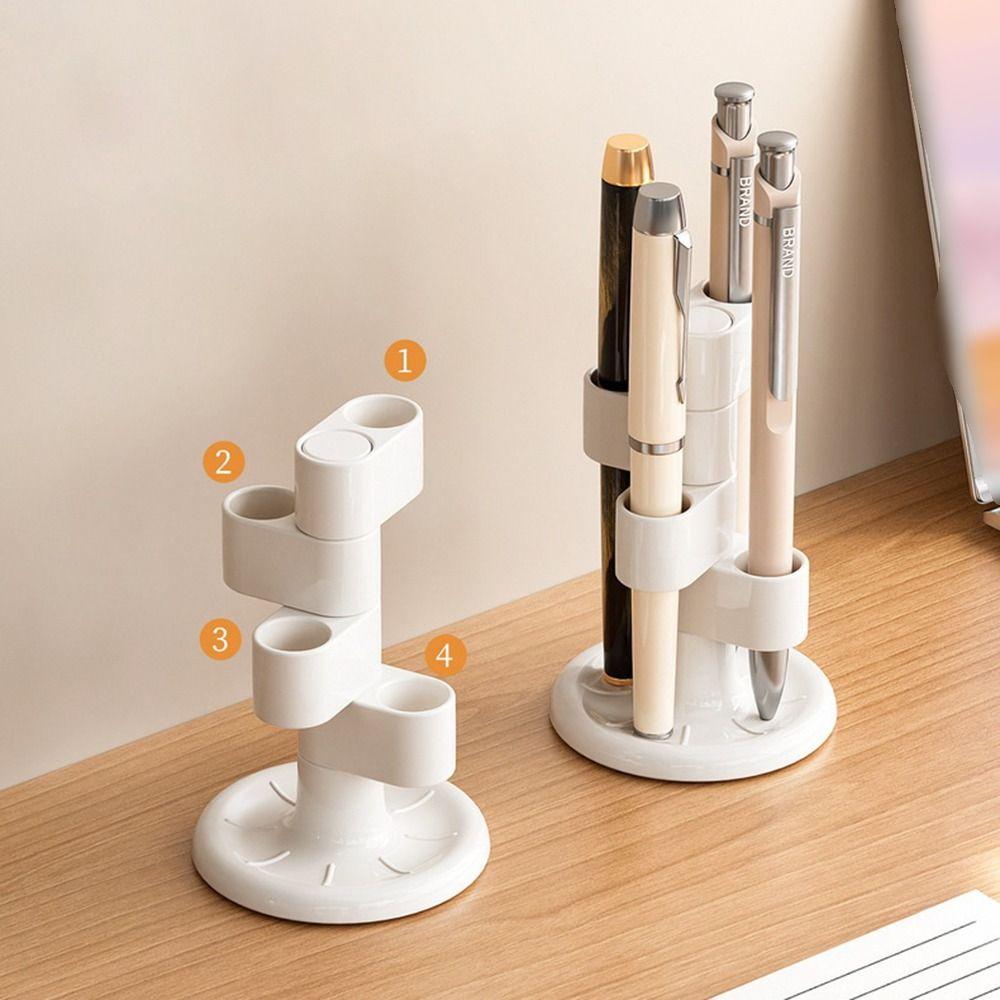 2Pcs 4 Holes Rotating Toothbrush Holder Funny Toothbrush Storage Rack  Office/School Supplies