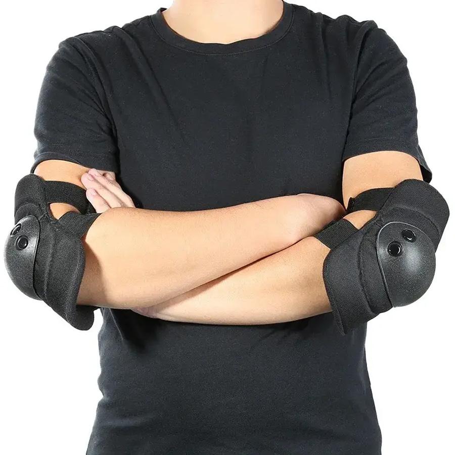 A set of Four Knees and Elbows,Airsoft Knee Elbow Protective Pads Combat Paintball Skate Outdoor Sports Safety Guard Gear