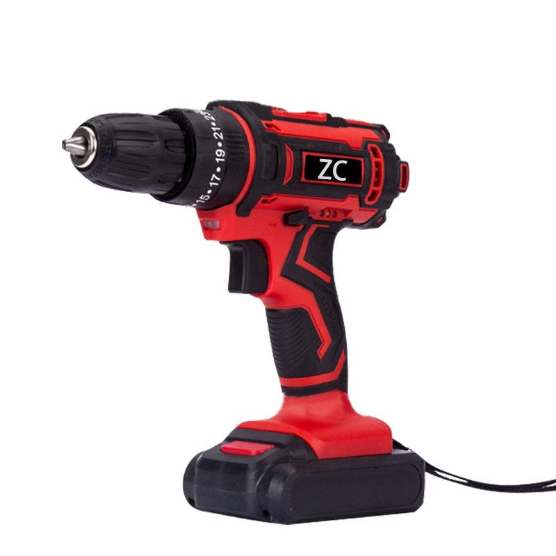 High-Power Brushed Electric Drill with Lithium Battery - Rechargeable, Forward/Reverse Impact
