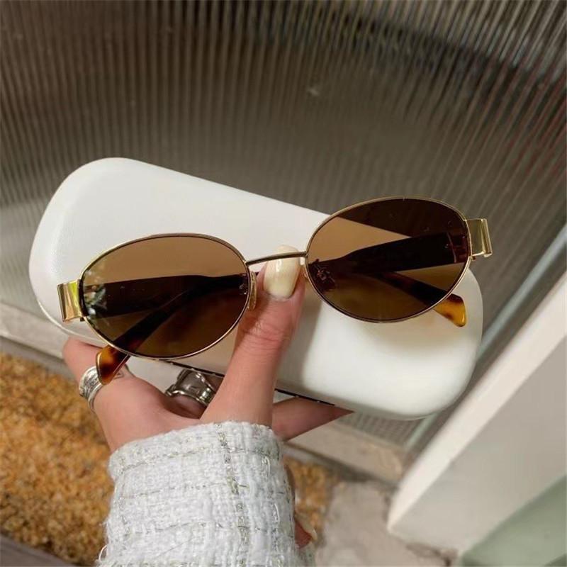 Retro Oval Metal Frame Sunglasses for Women Men  Luxury Sun Glasses Ladies Classic Vintage UV400 Shades Lens Unisex Sunglass
