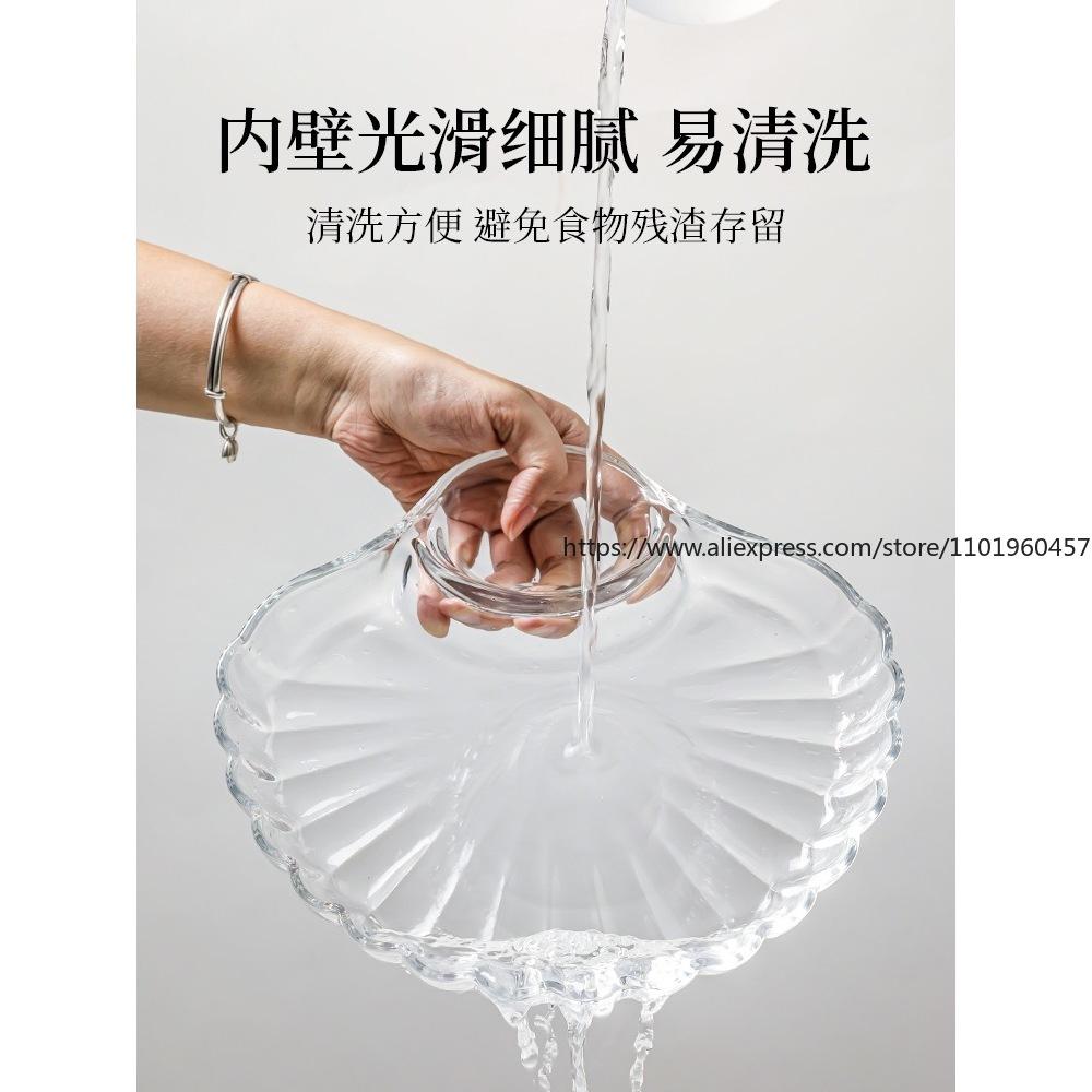 Home-Use Simple Transparent Bowl European Creative Style Ideal as Salad Bowl Dumpling Plate Fruit Dish
