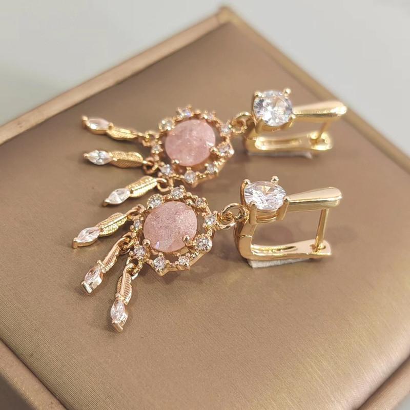 Fashion Party Ohrringe Zirkon Quaste Drop Ohrringe für Frauen 2023 Neue Gold Farbe Hochzeit Engagement Party Schmuck Zubehör