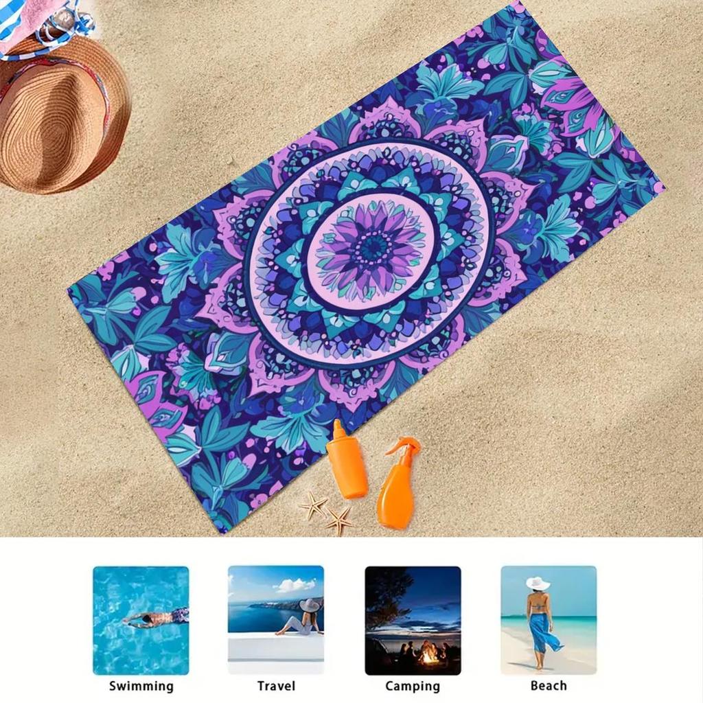 New Indian Mandala Beach Towel Ultra-Soft Quick-Dry Microfiber  Absorbent Seaside Bath Towel for Swim Lightweight Travel Camping