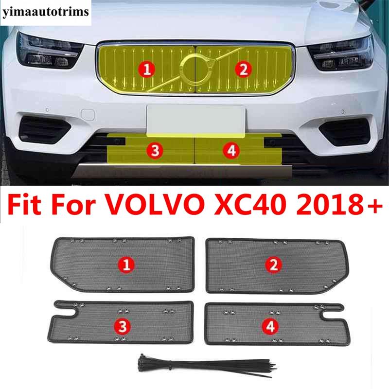 Car Front Grille For VOLVO XC40 2018 - 2025 Middle Ert Net Ect Screening Mesh Cover Trim Protection Accessories Exterior