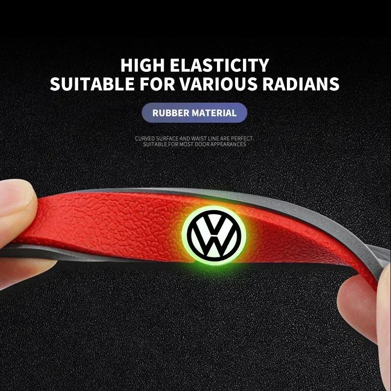 RFKNG1 4pcs Rubber Bumper Strip Car Door Anti-Collision Emblem Sticker For VW GTI Polo Golf Passat Tiguan Arteon Touareg Taigo Caddy