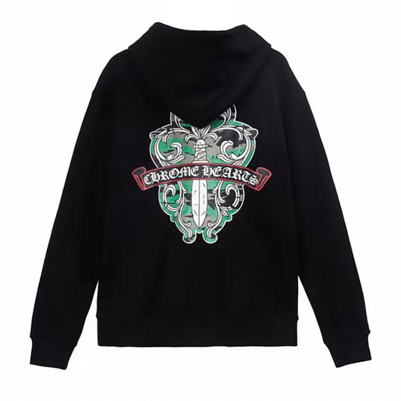 834 CHROME HEARTS 2025 Autumn and Winter New Plus Size Classic Style Logo Zipper Hooded Sweatshirt, Suitable for Couples to Wear