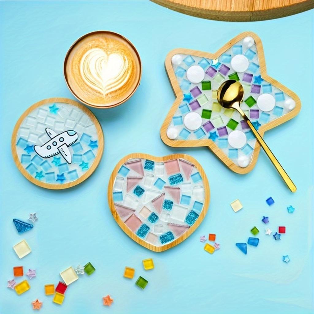 450 Stück Funkelnde Kristallglas Mosaikfliesen, Schachbrettmuster, Handgefertigte DIY-Bastelmaterialien, Glitzerglas für Bastelarbeiten und Mosaike