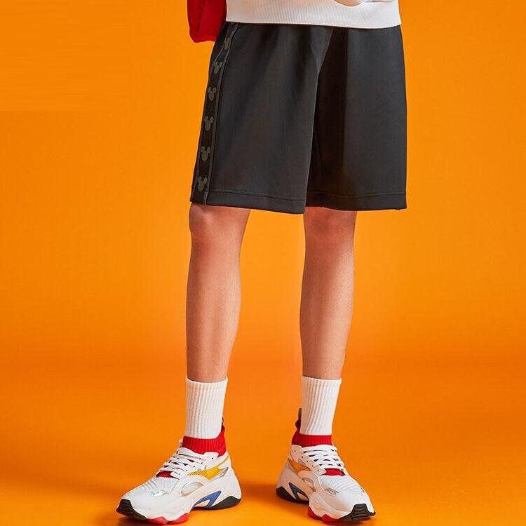 Li-Ning X Disney Mickey Mouse Mid-Waist Printed Sports Casual Shorts Men Bottoms Black AKSR531-5
