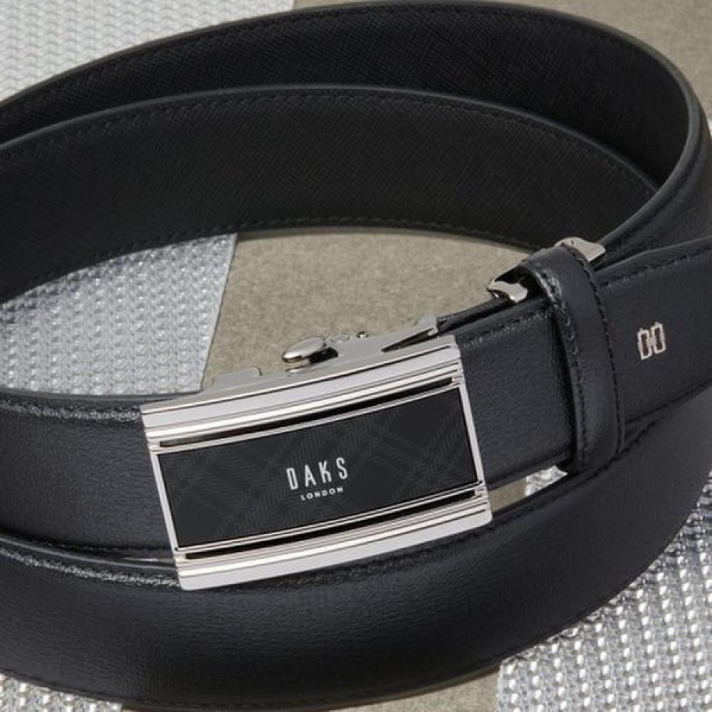 Daks Кожаный автоматический ремень с черным клетчатым узором и хрустальной пряжкой Single option