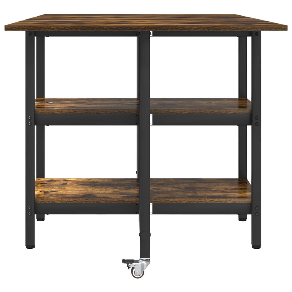 Dining Table 122 x 80 x 76.5 cm Particleboard Smoked Oak