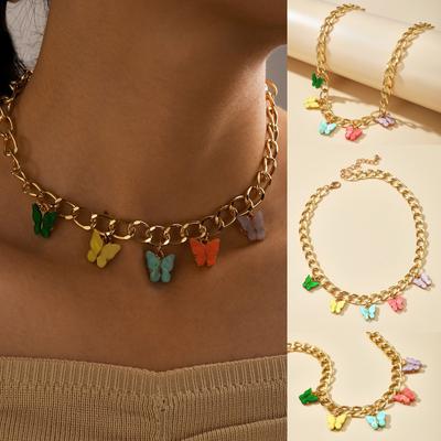 Butterfly Pendant Chokers Náhrdelník Příslušenství Party Náhrdelník Best Friend Gift