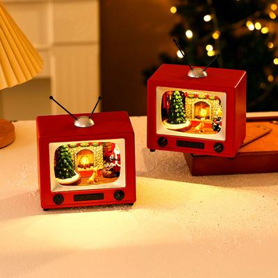 Will Spin A Resin TV with Music On The Tabletop Display A Christmas Gift Christmas Decorations