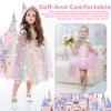 Princess Dress Up Clothes Set Princess Dress Up Cloak Set Mermaid Sequin Cape Kit with Crown Necklace Bracelet Ear Clips for Kid