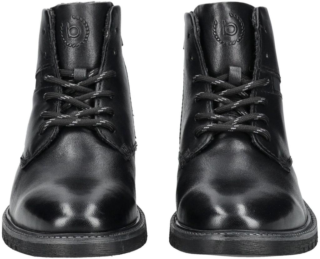 Ботинки Bugatti на шнуровке из гладкой кожи черного цвета